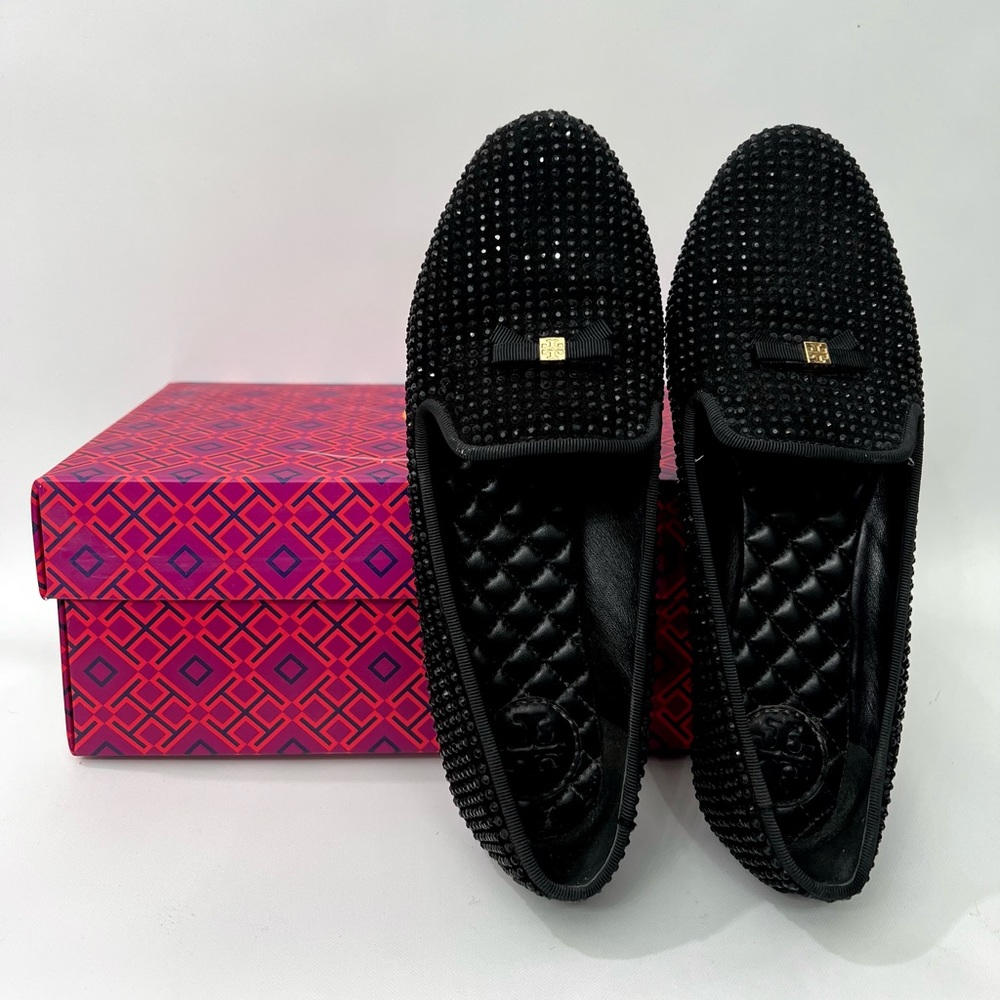 TORY BURCH CHANDRA SMOKING SLIPPER-SOHO LUX SUEDE SIZE 6.5